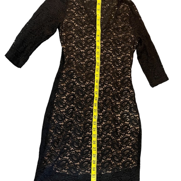 Foreign Exchange Black Lace Body-con mini Cocktail Dress lined, Med, New - Picture 6 of 9
